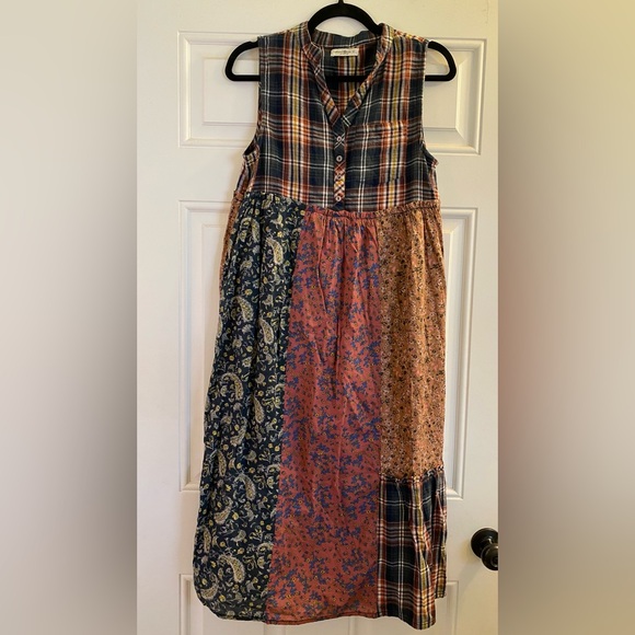 NATURAL LIFE Multicolor Patchwork Midi Dress - Picture 3 of 7